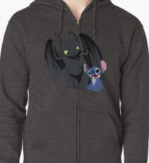 Stitch and Toothless Zipped Hoodie