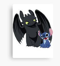 Stitch and Toothless Canvas Print