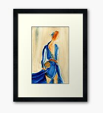 Fashion and Victim Painting "Blue and Beauty" Framed Print