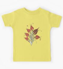 Stylized Red Ottoman Turkish Tulips Kids Tee