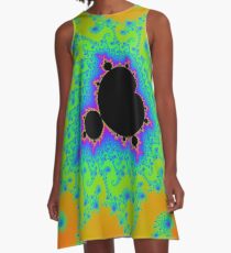 the Mandelbrot set in gold A-Line Dress