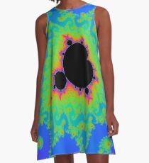 the Mandelbrot set in sky blue A-Line Dress