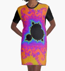 the Mandelbrot set in orange Graphic T-Shirt Dress
