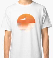 Sunset Cruise - Retro spaceship and sunset Classic T-Shirt