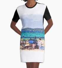 Sea drawn Art Graphic T-Shirt Dress