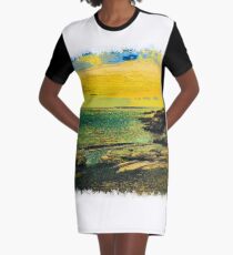 Sea drawn Art Graphic T-Shirt Dress