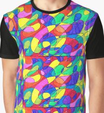 Abstract Color Line Drawing Graphic T-Shirt