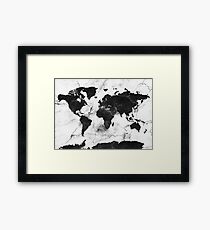 world map marble Framed Print