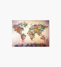 world map floral 4 Art Board