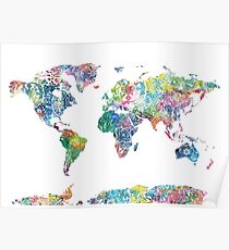 Póster mandala del mapa mundial 6