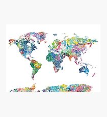 Weltkarte Mandala 6 Fotodruck