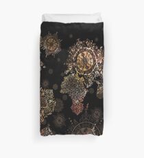 Weltkarte Mandala Gold Bettbezug