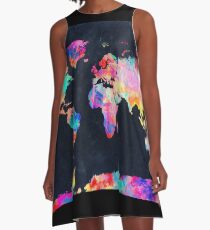 World Map watercolor 2 A-Line Dress