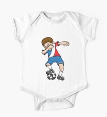 France Football Dabbing Soccer Boy With National Flag Jersey Futbol Fan Shirt One Piece - Short Sleeve