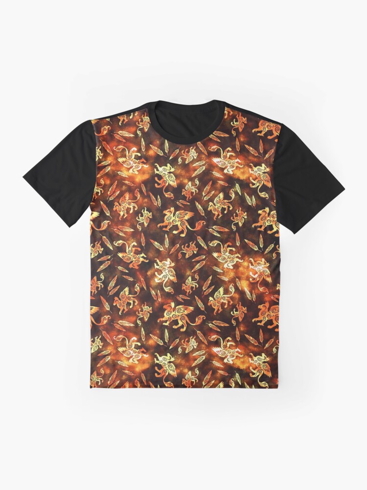 Alternate view of Gryphon Batik - Earth Tones Graphic T-Shirt
