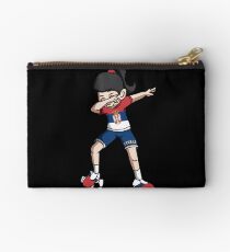 Serbia Dabbing Soccer Girl With Soccer Ball And National Team Flag Football Fan Design Studio Pouch