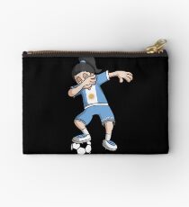 Argentina Football Dabbing Soccer Girl With Soccer Ball And National Flag Jersey Futbol Fan Design Studio Pouch