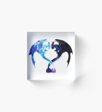 Dragon Heart (Toothless and Light Fury) Acrylic Block