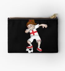 England Football Dabbing Soccer Girl With Soccer Ball And National Flag Jersey Futbol Fan Design Studio Pouch