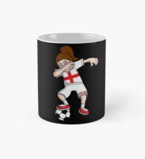 England Football Dabbing Soccer Girl With Soccer Ball And National Flag Jersey Futbol Fan Design Mug