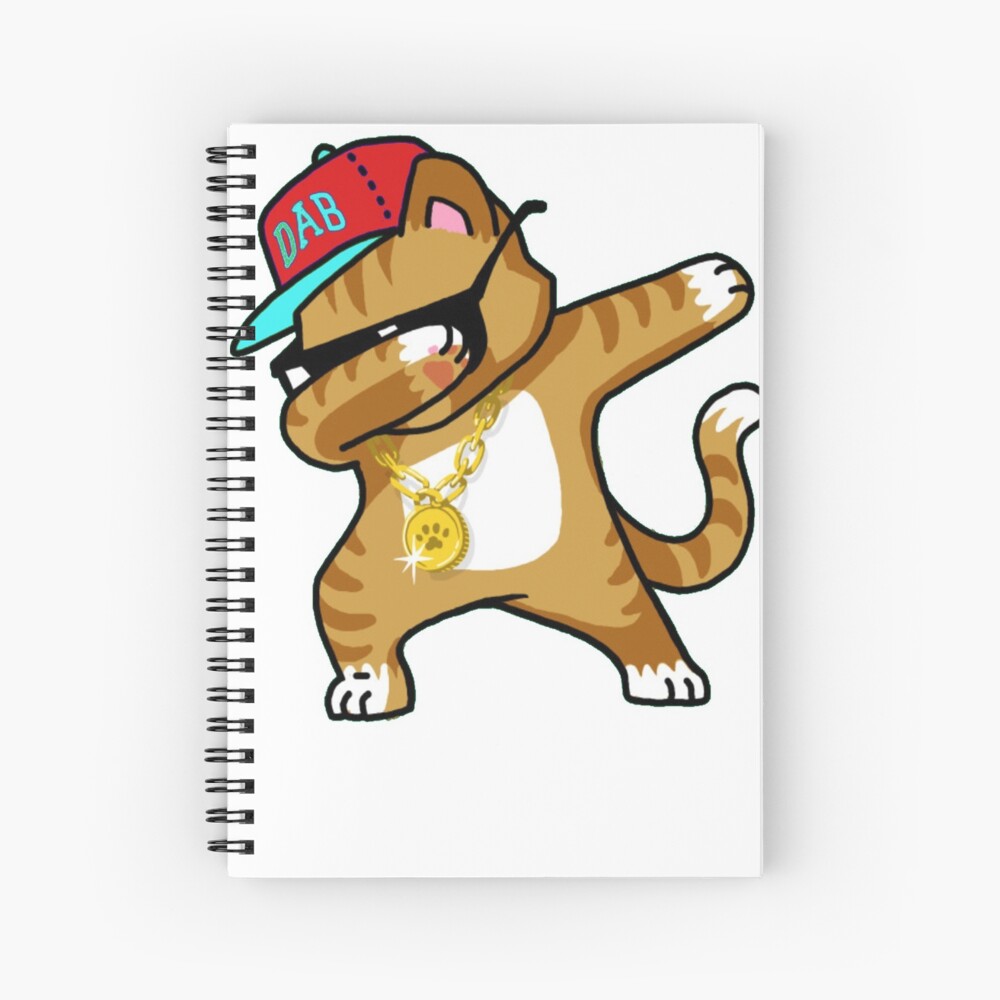 "DABBING CAT funny dabbing animal shirts kitten dab" Spiral Notebook by nojoketyler | Redbubble