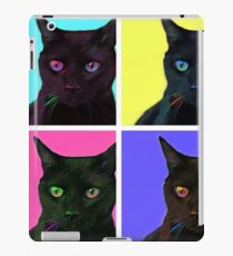 Black cat with color blocks iPad Case/Skin