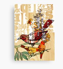 letterpress birds Canvas Print