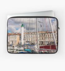 View of yachts in the old port, La Rochelle France Laptop Sleeve