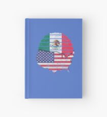 Mexican American Flag Mexican American Pride Design Hardcover Journal