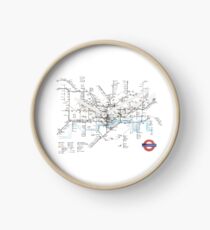 Hand Drawn London Underground Art Map Clock
