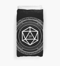 Futuristic Polyhedral D20 Dice Minimalist Duvet Cover