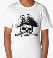 Pirates Adventure Mallorca Merchandise Skull White Pattern Long T-Shirt