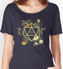 Polyhedral D20 Würfel Tischplatte RPG Green Thumb Loose Fit T-Shirt