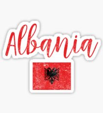 Albania Flag Vintage Handwriting Style Sticker
