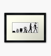 Droids Evolution T Shirt, Robots Freaky Geeky Gift Ideas Framed Print