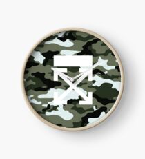 Off White Camo Clock