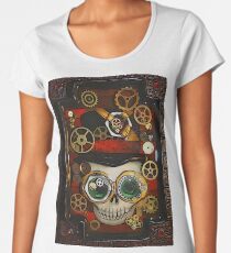 Steampunk Goggle Skull Women's Premium T-Shirt