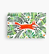 Fox in the Garden Canvas Print