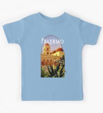 Sicily Palermo Vintage Italian Themed Sicilian Pride Kids Tee
