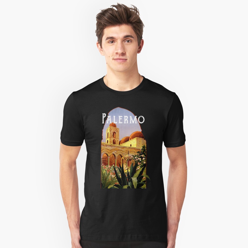 Sicily Palermo Vintage Italian Themed Sicilian Pride Slim Fit T-Shirt