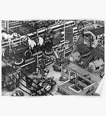 The cleaning robots and the futureistic Moxie horse mobile Poster