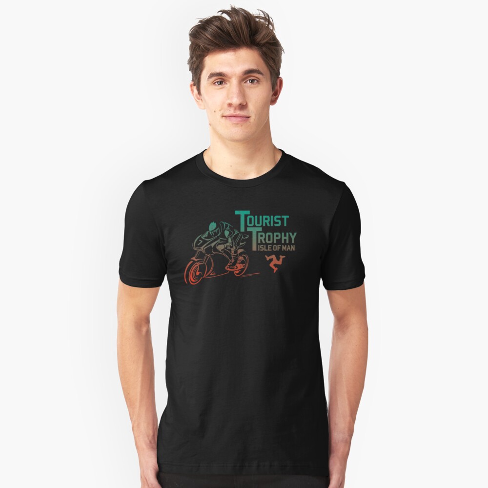 Isle Of Man TT Racing Tourist Trophy Races Classic Vintage Neon Slim Fit T-Shirt