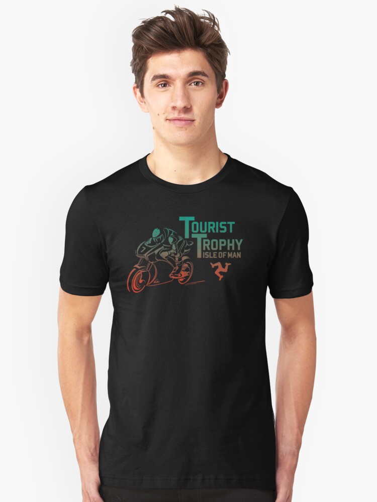 Alternate view of Isle Of Man TT Racing Tourist Trophy Races Classic Vintage Neon Slim Fit T-Shirt