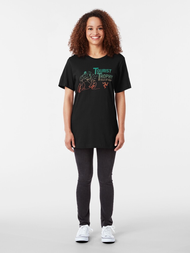 Alternate view of Isle Of Man TT Racing Tourist Trophy Races Classic Vintage Neon Slim Fit T-Shirt