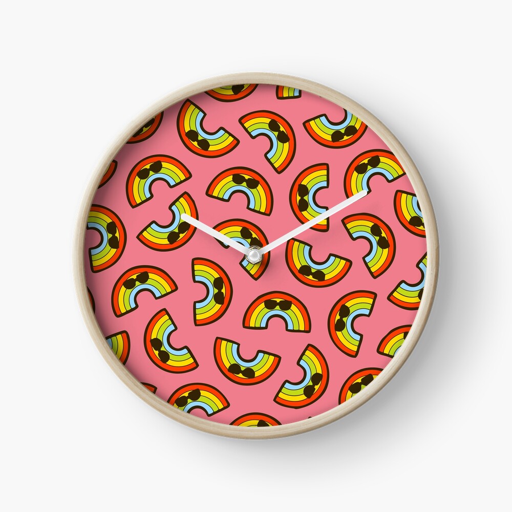 Rainbow Pride Pattern Clock