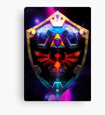 Neon Broken Hylian Shield - Legend of Zelda Canvas Print