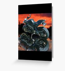 Motorcycle sunset Greeting Card