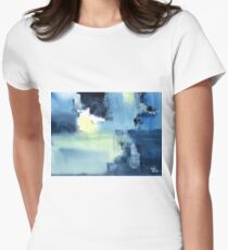 Blue Abstract Women's Fitted T-Shirt