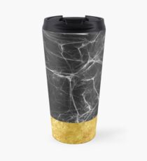 Black Marble and Gold Travel Mug