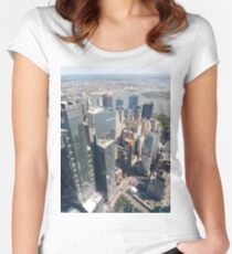 Manhattan, New York, NYC, #Manhattan, #NewYork, #NYC, skyscrapers, #skyscrapers Women's Fitted Scoop T-Shirt